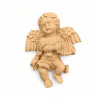 Wood Carved Decorative Angel 5.5cm x 7cm.