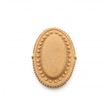 Wood Carved Decorative Oval 4.5cm. X 3cm.