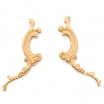 Wood Carving Decorative Set of 2 Pieces 2cm X 11cm.