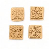 Wood Carving Decorative set of 4 Pieces 2cm. X 4cm.