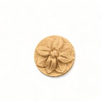 Wood Carving Decorative Flower Rosette Diameter 2.5cm.
