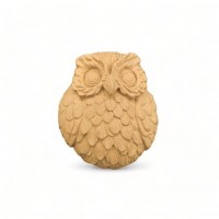 Wood Carved Decorative Owl 6cm. X 7cm.