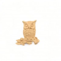 Wood Carved Decorative Owl 4.5cm. X 5cm.