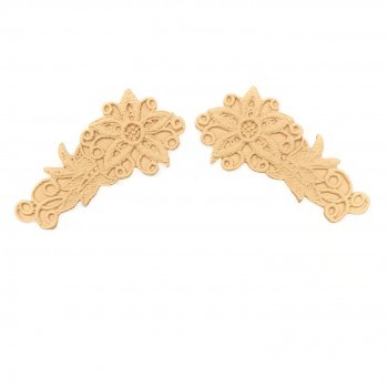 Wood Carved Decorative Set of 2 Pieces 10.5cm. X 4.5cm.