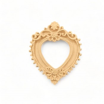 Wood Carved Decorative Heart Frame 6cm. X 7cm.