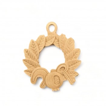 Wood Carved Decorative Wreath 8cm. X 7cm.