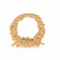 Wood Carved Decorative Wreath 7cm. X 7cm.