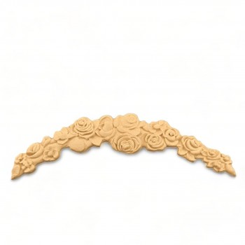 Wood Carved Decorative Flower Garland 13cm. X 2cm.