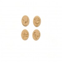 Wood Carving Decorative Set of 4 Pieces 1cm. X 2cm