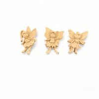 Wood Carved Decorative Elves set of 3 Pieces 2cm. X 2cm.