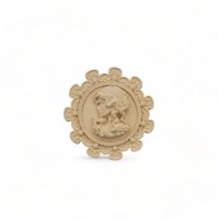 Wood Carved Decorative Portrait of a Woman Diameter 3cm.