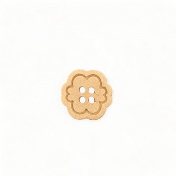 Wood Carved Decorative Button 2cm. X 2cm.