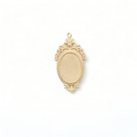 Wood Carving Decorative for Jewelry 2.2cm. X 4.5cm.