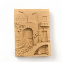 Wood Carved Decorative Island 14.6cm. X 11cm.