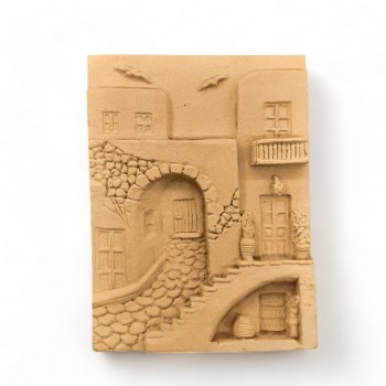 Wood Carved Decorative Island 14.6cm. X 11cm.