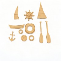 Wood Carved Decorative Navy set of 11 Pieces