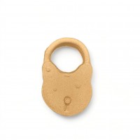 Wood Carved Decorative Padlock 5.5cm. X 3.6cm.