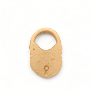 Wood Carved Decorative Padlock 4.2cm. X 6cm.