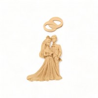 Wood Carved Decorative Wedding 5.8cm. X 7cm.