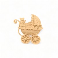 Wood Carved Decorative Stroller 6cm. Ξ§ 7cm.