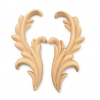 Wood Carving Decorative Set of 2 Pieces 10cm x 4cm.