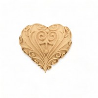 Wood Carved Decorative Heart 5.5cm. X 5cm.