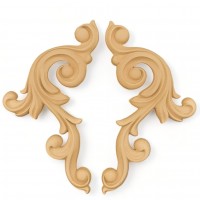 Wood Carved Decorative Set of 2 Pieces 37cm. X 16cm