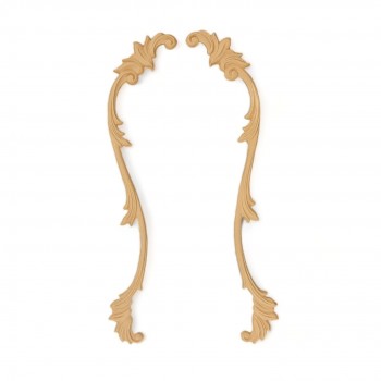 Wood Carved Decorative Set of 2 Pieces 37.5cm. X 5cm