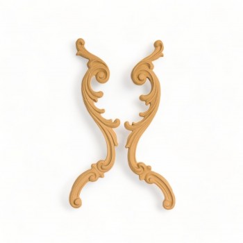 Wood Carving Decorative set of 2 Pieces 25cm. X 4cm.