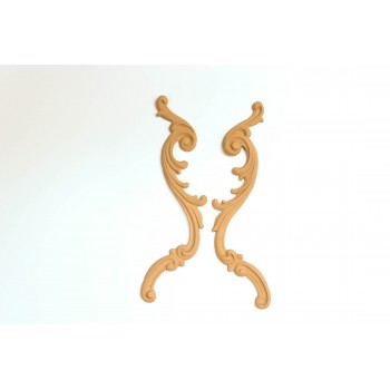 Wood Carving Decorative set of 2 Pieces 25cm. X 4cm.