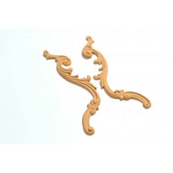 Wood Carving Decorative set of 2 Pieces 25cm. X 4cm.