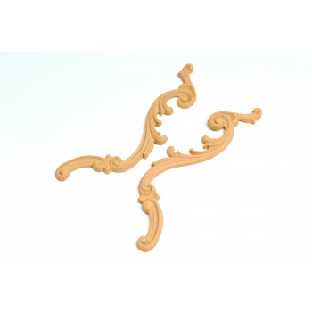 Wood Carving Decorative set of 2 Pieces 25cm. X 4cm.