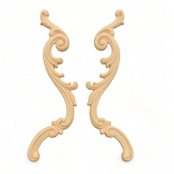 Wood Carving Decorative set of 2 Pieces 25cm. X 4cm.