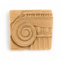 Wood Carved Decorative Column 9cm. X 9.8cm.