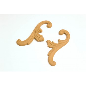 Wood Carving Decorative Set of 2 Pieces 9.5cm. X 4cm.