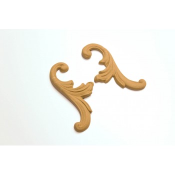 Wood Carving Decorative Set of 2 Pieces 9.5cm. X 4cm.