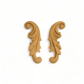 Wood carving Decorative set of 2 Pieces 12cm. X 5cm.