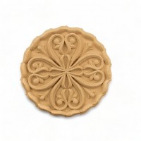 Wood Carving Decorative Rosette Diameter 9.5cm.