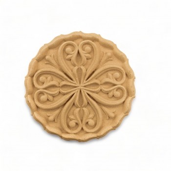 Wood Carving Decorative Rosette Diameter 9.5cm.