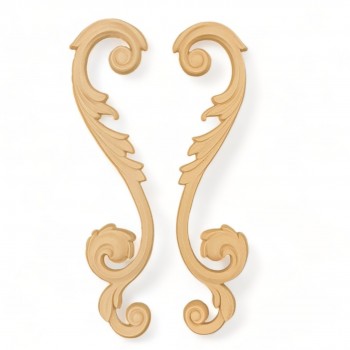 Wood Carved Decorative Set of 2 Pieces 33cm. X 8cm.