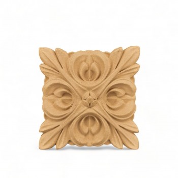 Wood Carving Decorative Tile 9.5cm. X 9.5cm.