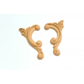 Wood Carving Decorative set of 2 Pieces 11cm. X 6cm.