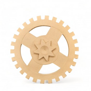 Wood Carved Decorative Gear Diameter 14cm.