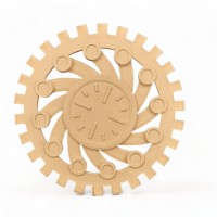 Wood Carved Decorative Gear Diameter 14cm.