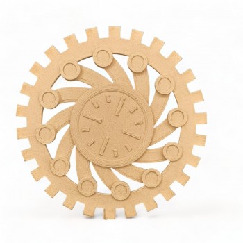 Wood Carved Decorative Gear Diameter 14cm.