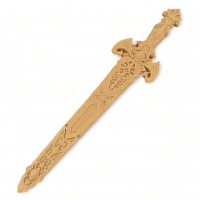 Wood Carved Decorative Sword 51,5cm X 11cm
