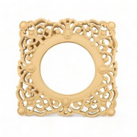 Wood Carving Decorative Frame 15cm x 15cm.